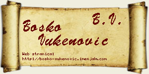 Boško Vukenović vizit kartica